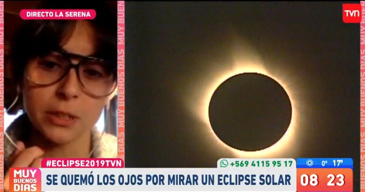 El sorprendente caso de joven que vio eclipse solar sin protección: 