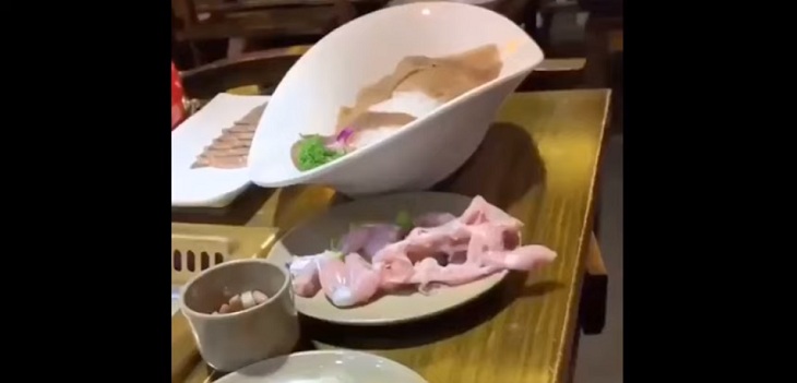 Insólito video viral muestra a un trozo de pollo crudo 