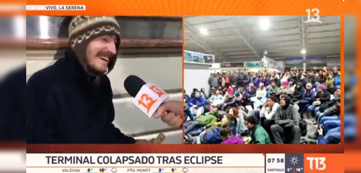 Polo Ramírez entrevistó a curioso turista que seguía en 'Modo Eclipse': aseguró que venía de Marte