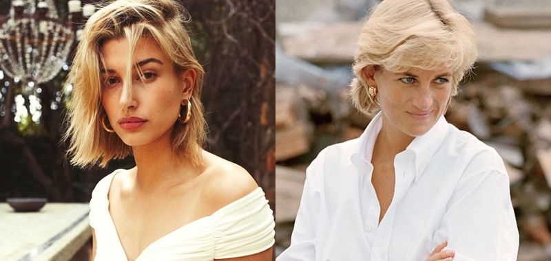 Hailey Bieber se transformó en la princesa Diana para Vogue: recreó sus looks más icónicos