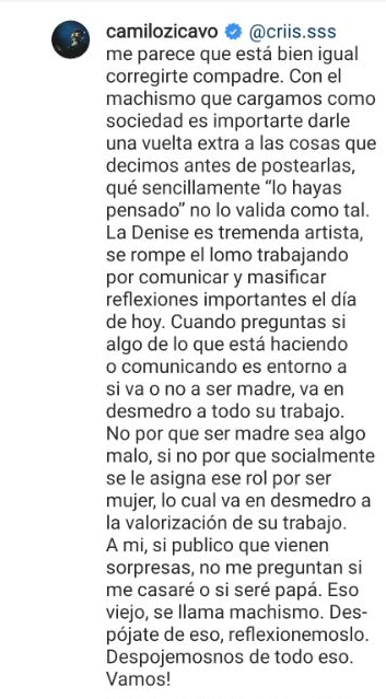 Camilo Zicavo arremete contra fan de Denise Rosenthal