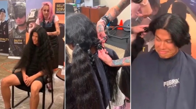 Joven se cortó su pelo para sumarse al ejército