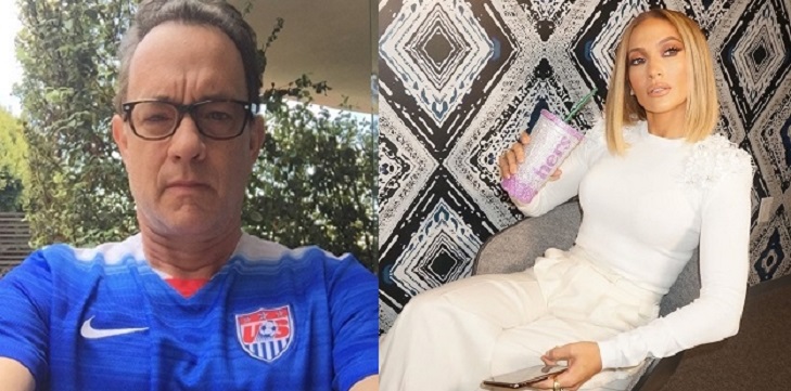 El gesto de Tom Hanks tras saludar en la mejilla a Jennifer López: se limpió el rostro