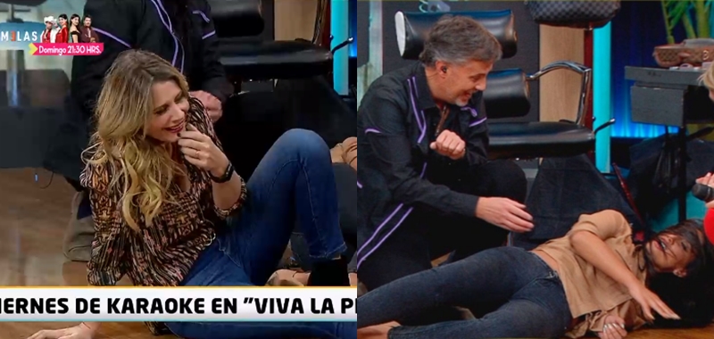 Rocío Marengo se cayó (otra vez) en 'Viva la pipol': ahora lo hizo en compañía de Pamela Díaz