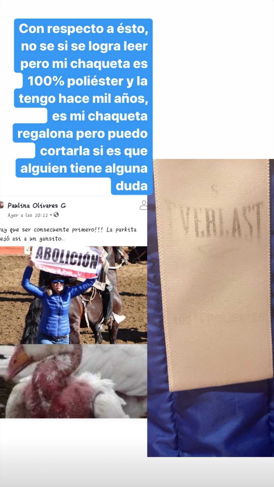 Usuaria troleó a Eliana Albasetti por "inconsecuente" tras su protesta en rodeo: ella le respondió