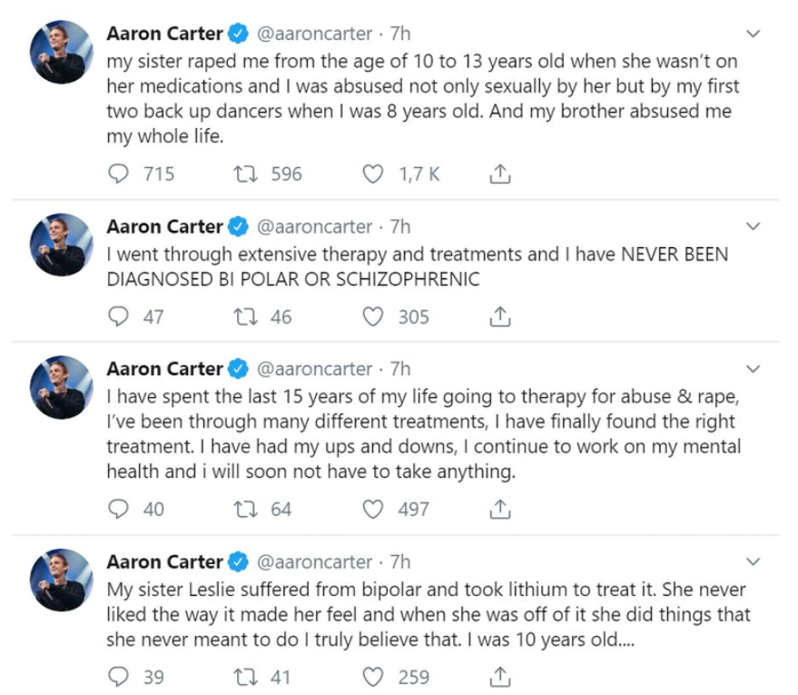 Confesión Aaron Carter