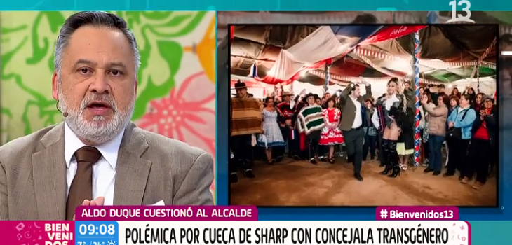Aldo Duque protagoniza discusión en 'Bienvenidos' sobre Sharp y su pie de cueca con transformista