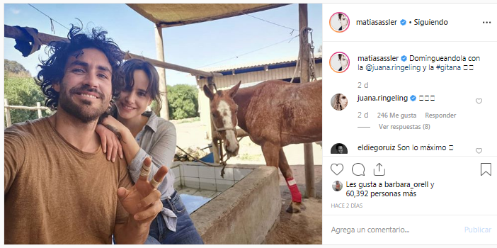 Matías Assler publicó adorable postal junto a Juanita Ringeling y le rompió el corazón a sus fans