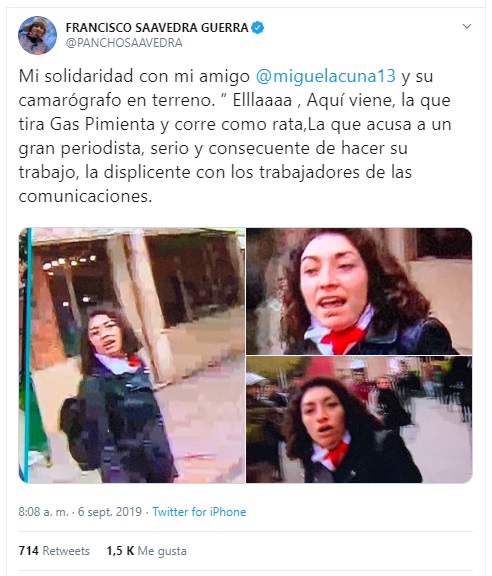 pancho saavedra solidariza  con miguel acuña