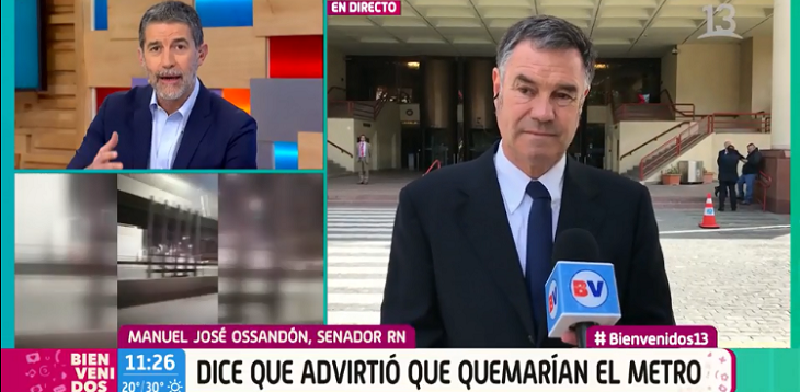 Senador Ossandón reveló que le avisó a La Moneda que iban a quemar el Metro: 