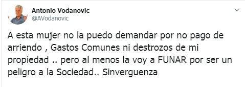 Corte ordenó a Antonio Vodanovic a borrar "funa" que realizó contra su exarrendataria en Twitter 