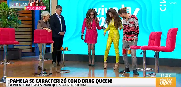 ¿Irreconocible? Pamela Díaz se la jugó en Viva la pipol y se transformó en 'drag queen'