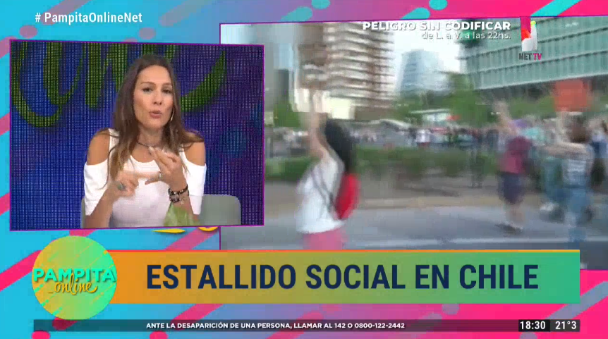 Pampita se refirió a la crisis en que enfrenta el país: "Me marca, porque mis hijos son chilenos"