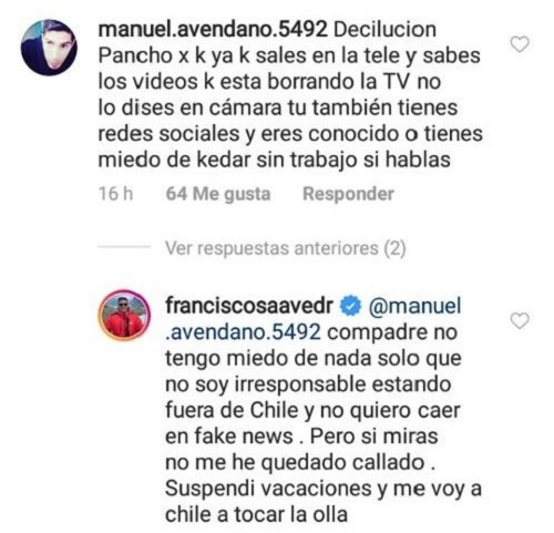 respuesta pancho saavedra