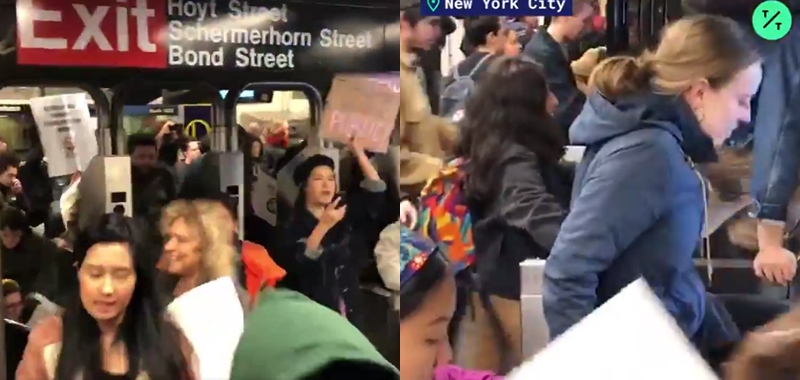 ¿Inspirados por Chile? Jóvenes realizan evasión masiva en metro de Nueva York por violencia policial