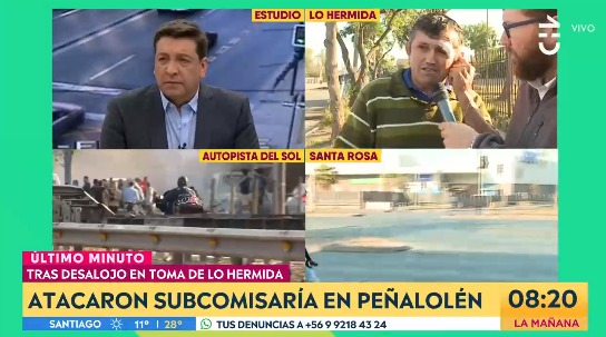 Vecino de Lo Hermida terminó llorando en matinal de CHV tras contar que perdigón le llegó en el ojo