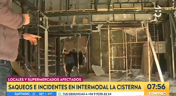'Contigo en la Mañana' captó momento justo en que saqueaban local en La Cisterna