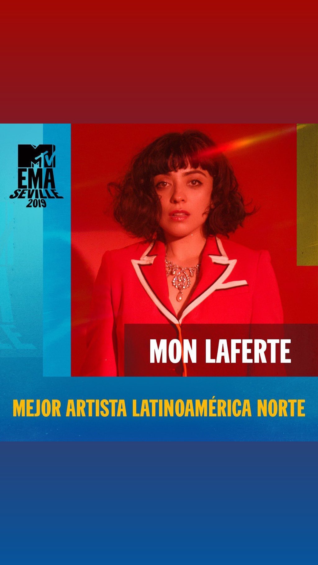 Mon Laferte ganó premio en MTV European Music Awards