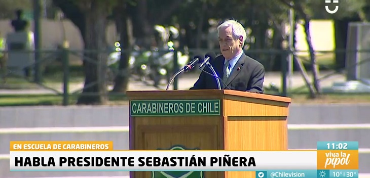 Se filtró audio de Pamela  Díaz mientras Piñera hablaba en Carabineros: 