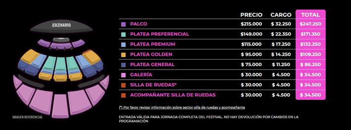precios festival de viña