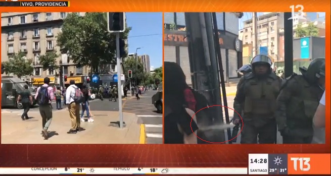 agresión carabineros en t13