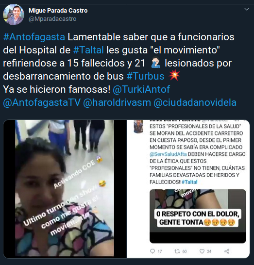  hospital previo a accidente de Taltal