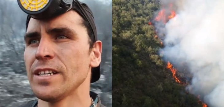 Pangal Andrade registró desolador panorama por incendio en Cajón del Maipo: ayudó a combatir el fuego