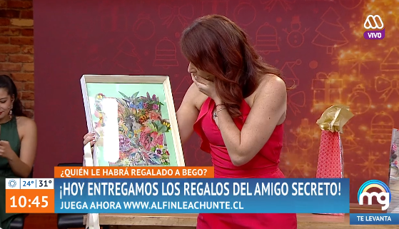 Karla Constant sorprendió a Begoña Basauri en amigo secreto con regalo hecho a mano