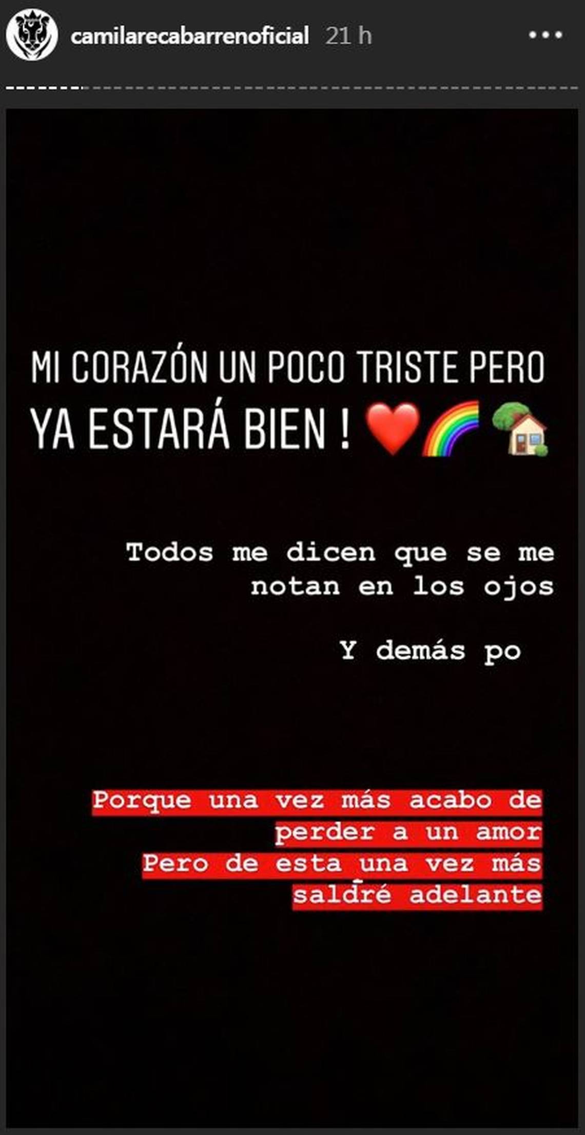 Camila Recabarren terminó su relación
