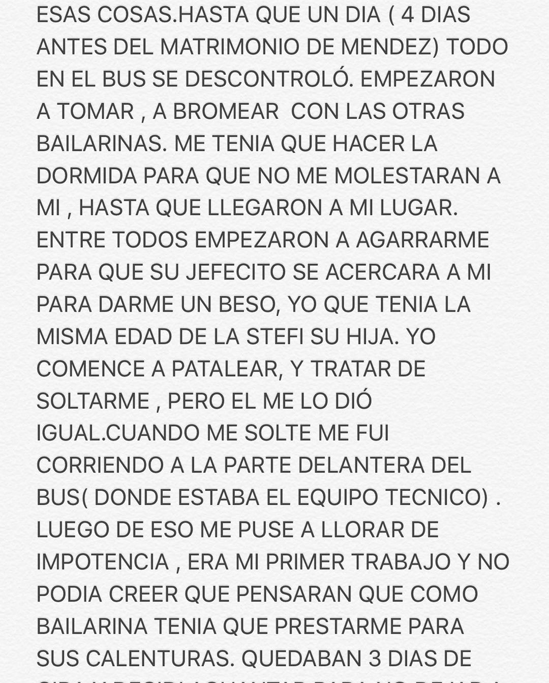 Bailarina Gabriela Pavez denunció que fue acosada sexualmente por DJ Méndez: "Lloré de impotencia"