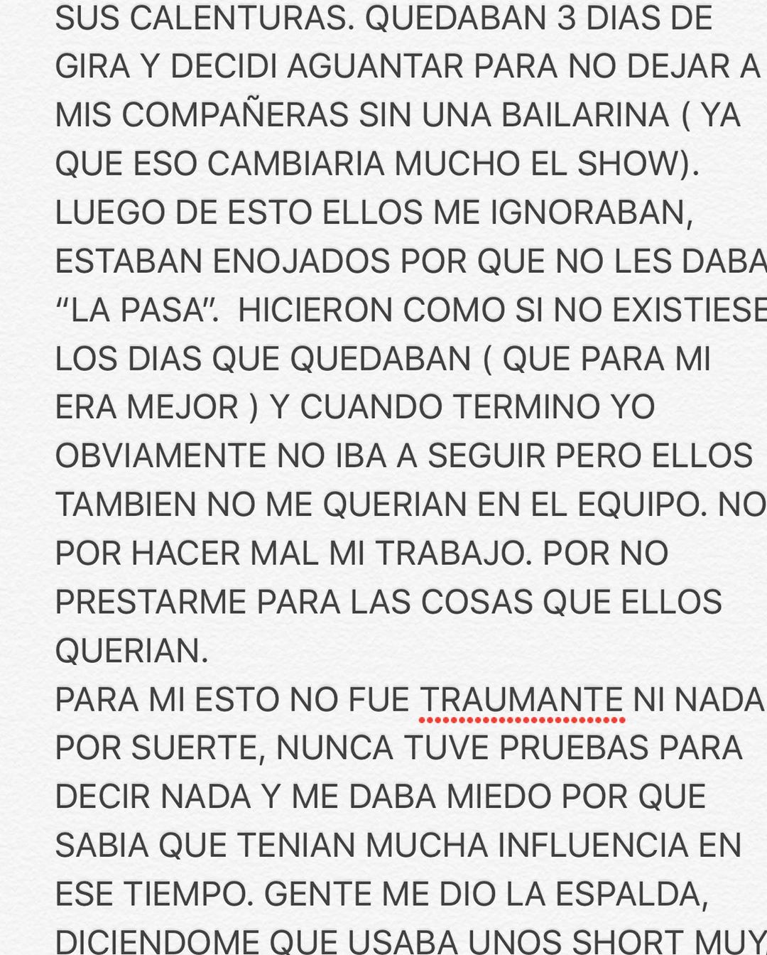 Bailarina Gabriela Pavez denunció que fue acosada sexualmente por DJ Méndez: "Lloré de impotencia"