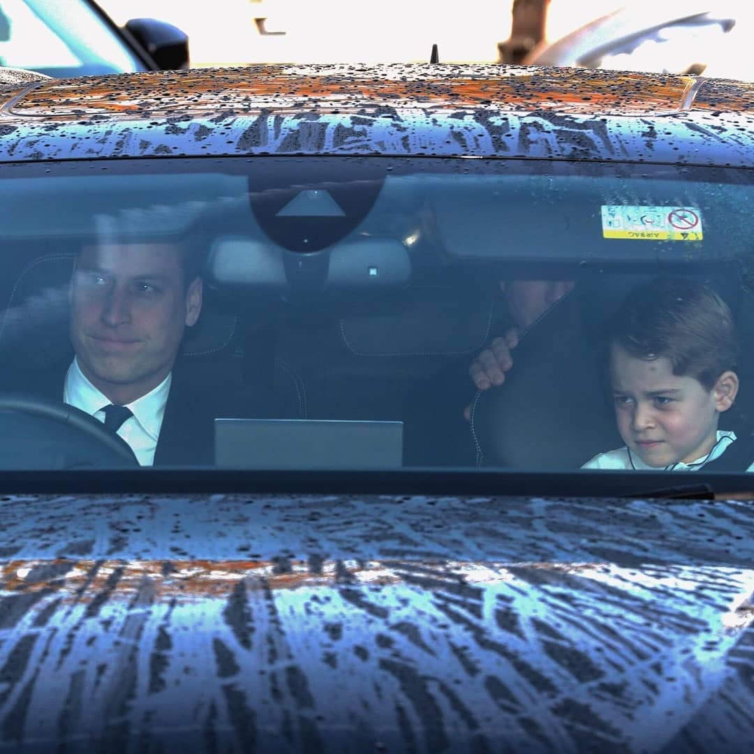 George viajó en el asiento delantero con el príncipe William 