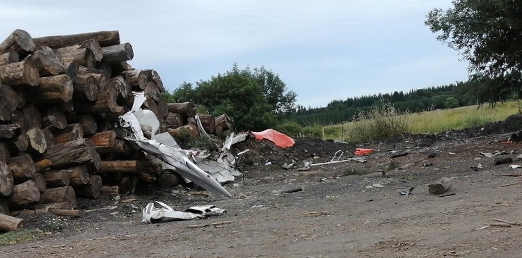 Avioneta capotó en cercanías de Cabrero: piloto falleció en el accidente