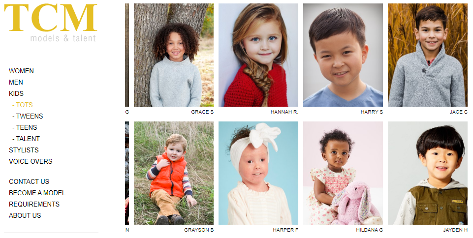 Harper obtuvo un contrato de dos años con una agencia de modelos llamada TCM.