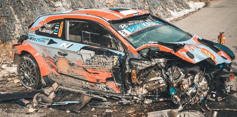 Captan impactante accidente del campeón Tänak en el Rally de Montecarlo: salió ileso