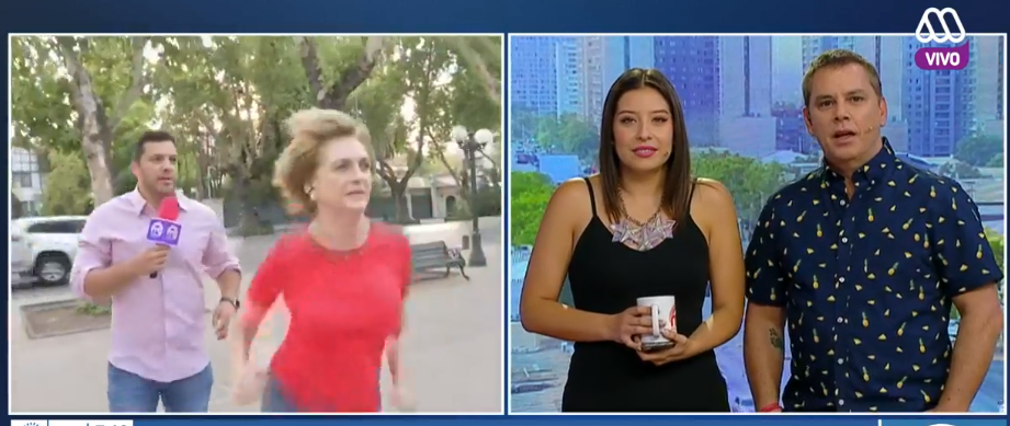 La lúdica participación de Evelyn Matthei en Mucho Gusto: incluyó caída tras fallida 'rueda'