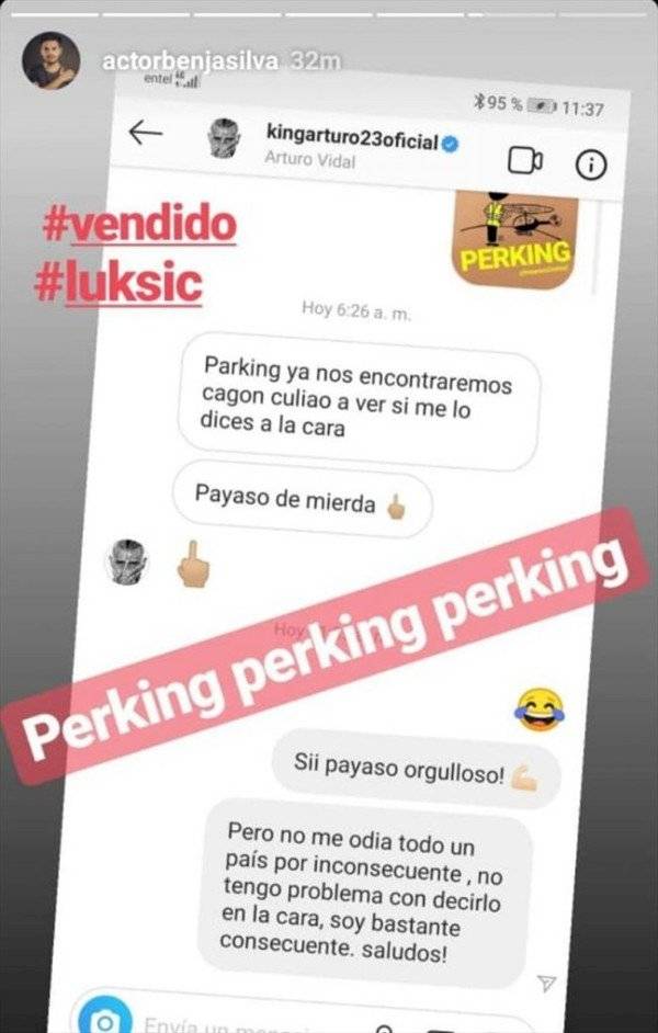Actor de 'Amor a la Catalán' que trató de "PerKing" en Instagram a Vidal recibió furiosa respuesta
