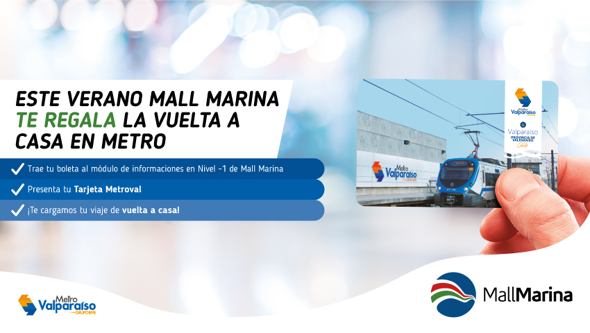 Metro de Valparaíso y Mall Marina firman alianza que regalará 5 mil viajes