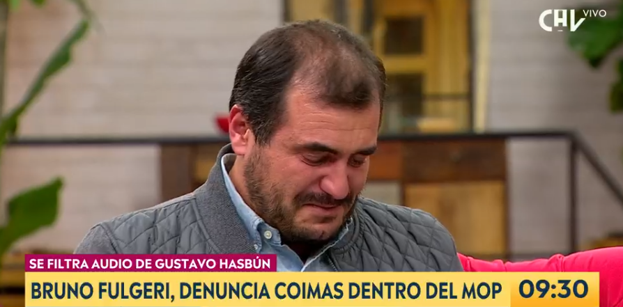 Bruno Fulgeri lloró en CHV por crisis económica tras denunciar coimas en MOP: se quedó sin trabajo