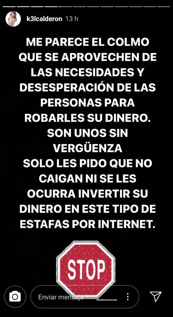 Kel Calderón denuncia estafa en su nombre