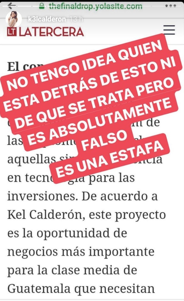 Kel Calderon acusa estafa con su nombre