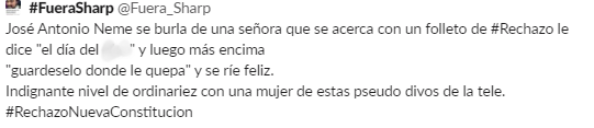 José Antonio Neme se defendió ante acusación de haberse burlado de mujer con folleto del 'Rechazo'