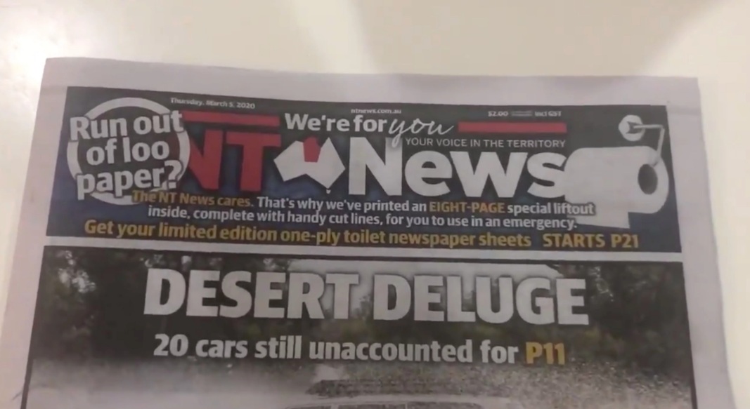 Ante escasez de papel higiénico: diario australiano incluyó 8 páginas en blanco para los usuarios