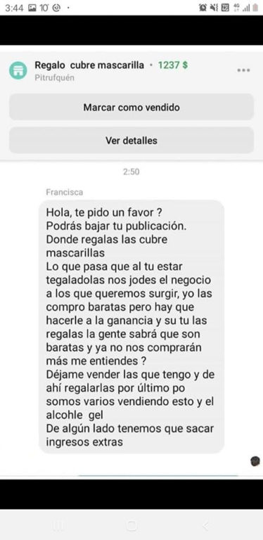 denuncia por regalar mascarillas