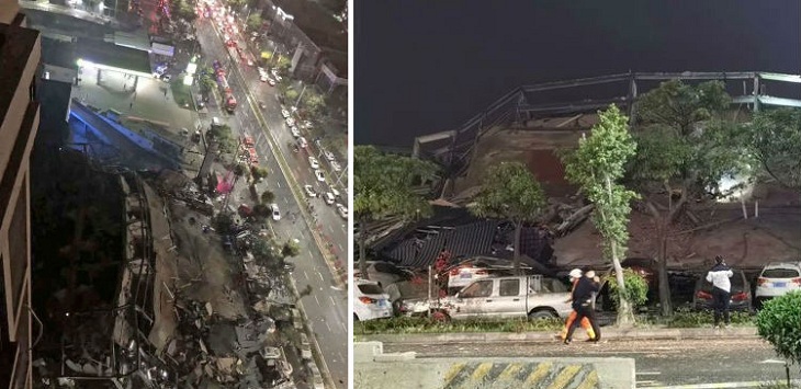 Colapsó hotel que servía de cuarentena por coronavirus en China: 70 personas quedaron bajo escombros