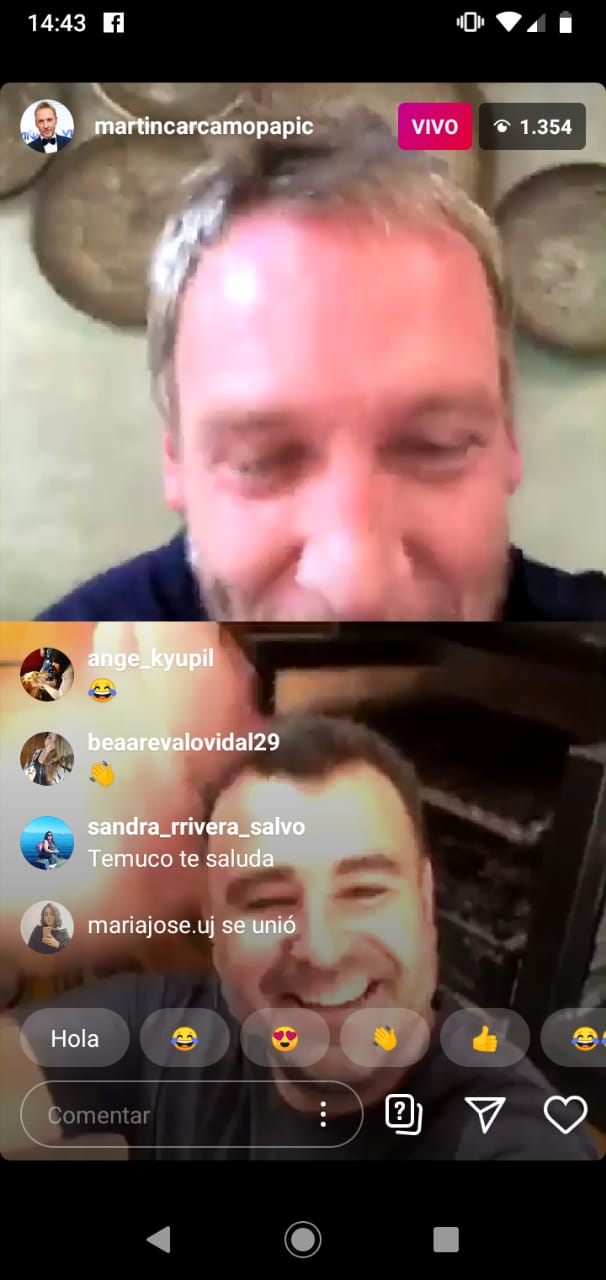 martín cárcamo y programa en instagram