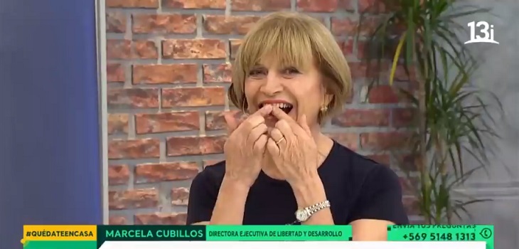 El extraño gesto de Evelyn Matthei en 'Bienvenidos' durante intervención de Marcela Cubillos