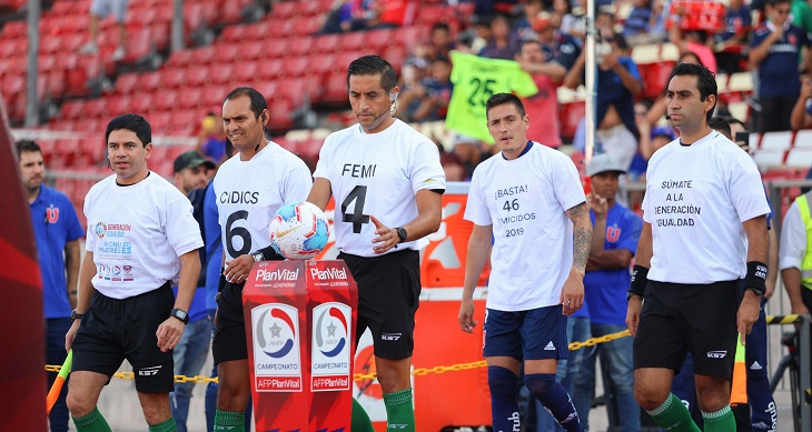 arbitros partido u. de chile y everton