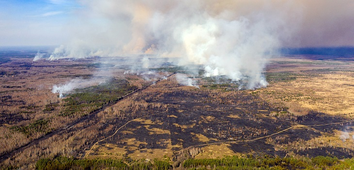 Ucrania desmiente aumento de radioactividad por incendio forestal cerca de Chernóbil