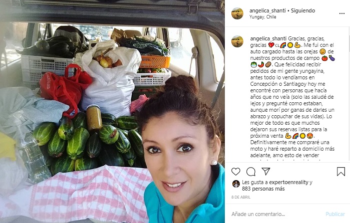 Angélica Sepúlveda vende productos de campo